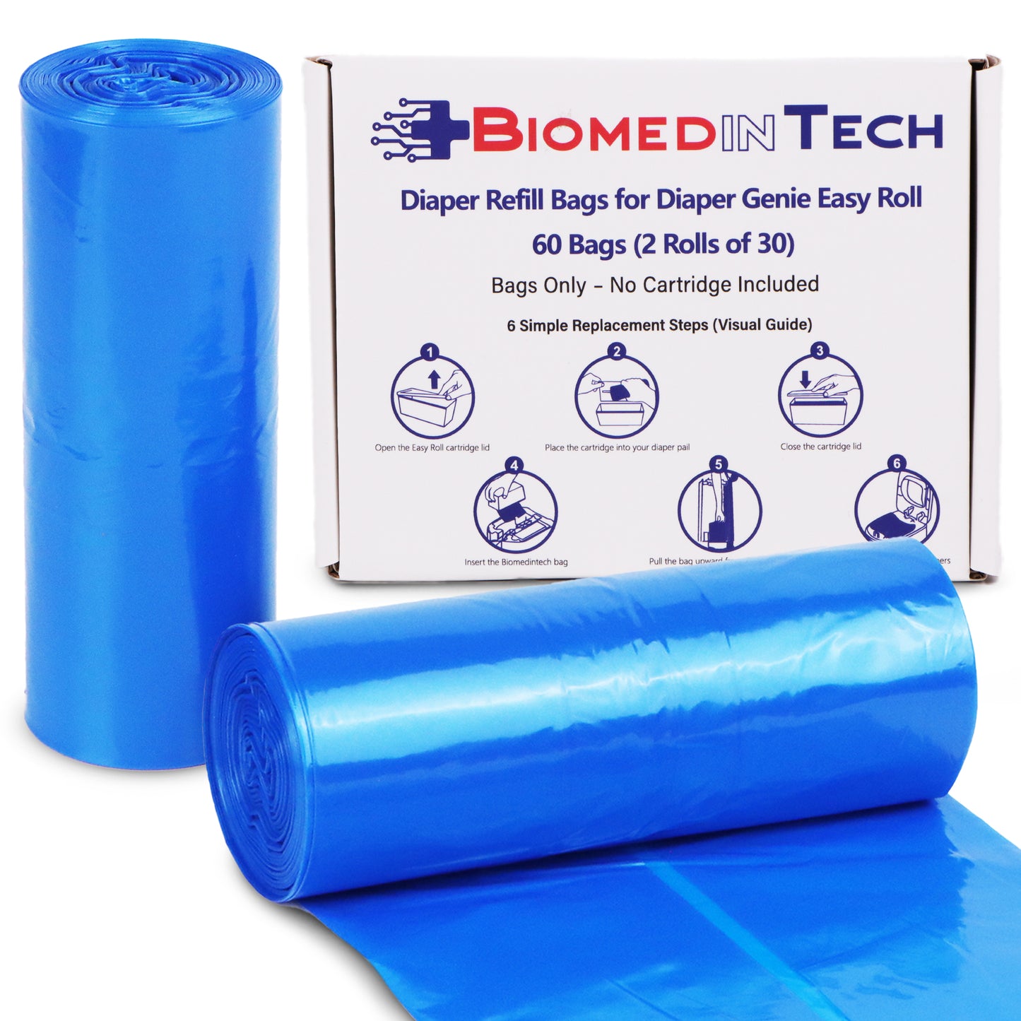 Easy Roll Refill Bags - 60 Bags (2x30)