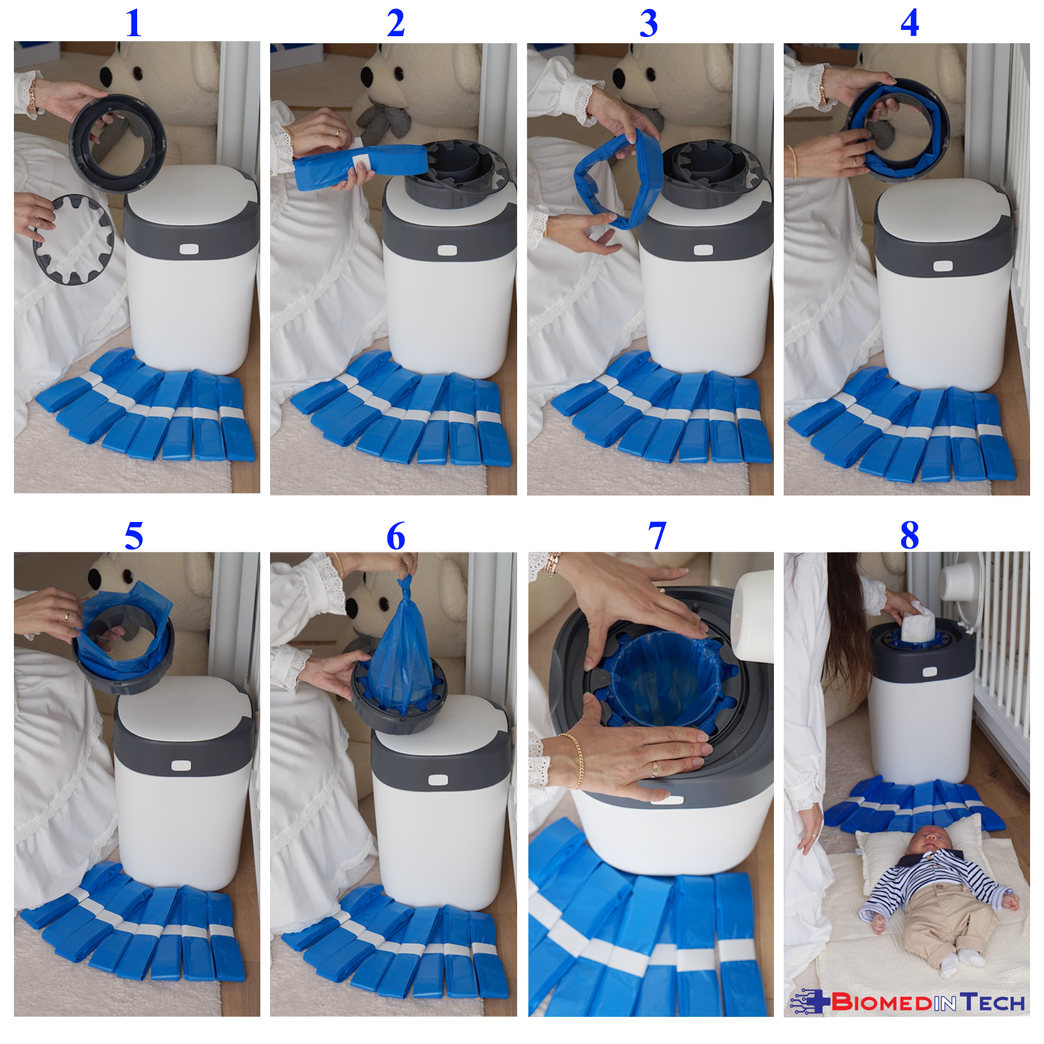 Biomedintech® Premium Nappy Bin Refill Bags – Compatible with all Tomm