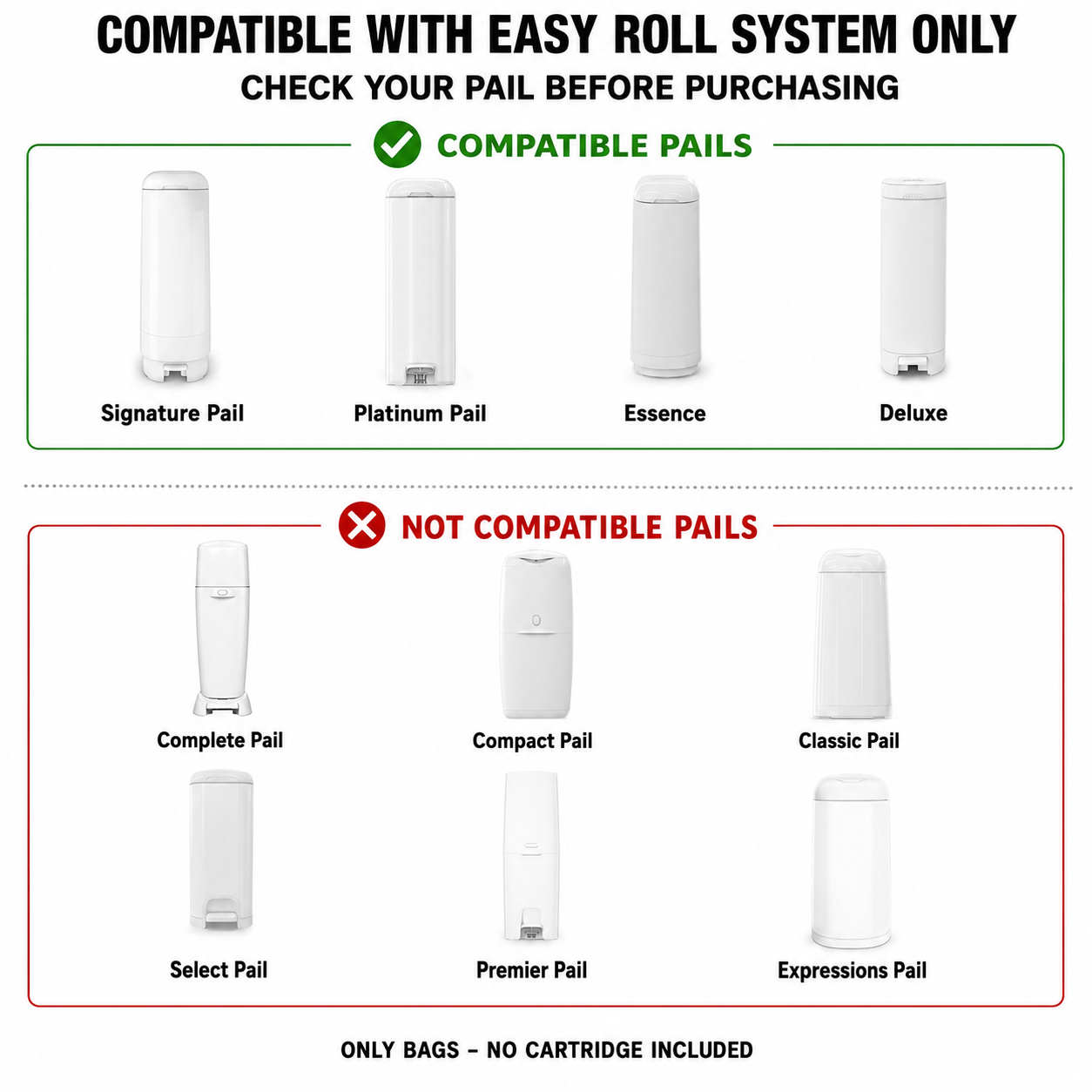 Diaper Genie Easy Roll Nachfüllbeutel - 60 Beutel (2x30) (Talkumpuder Duft)